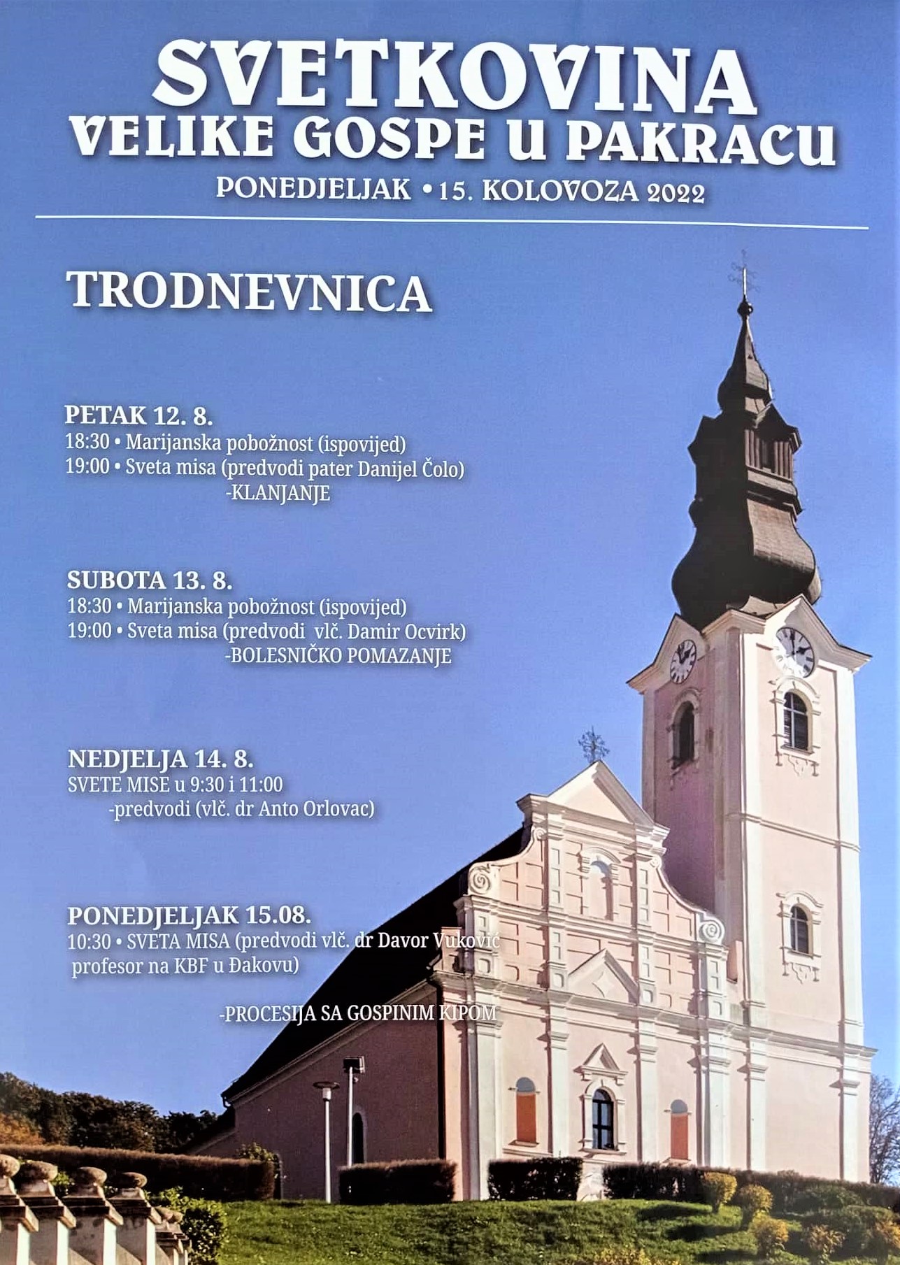 CRKVA UBDM Trodnevnica povodom blagdana Velike Gospe