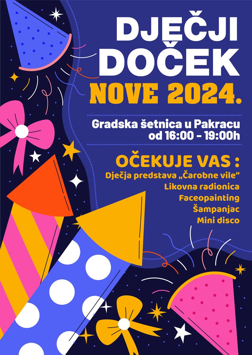 SUTRA NA ŠETNICI Ne propustite dječji doček Nove godine!