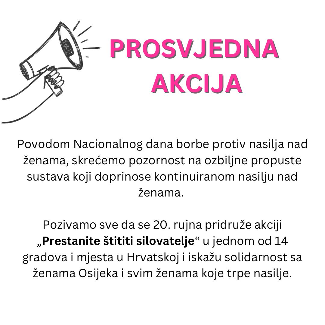 DELFIN Akcija uoči Nacionalnog dana borbe protiv nasilja nad ženama: „Prestanite štititi silovatelje!“ u 14 gradova