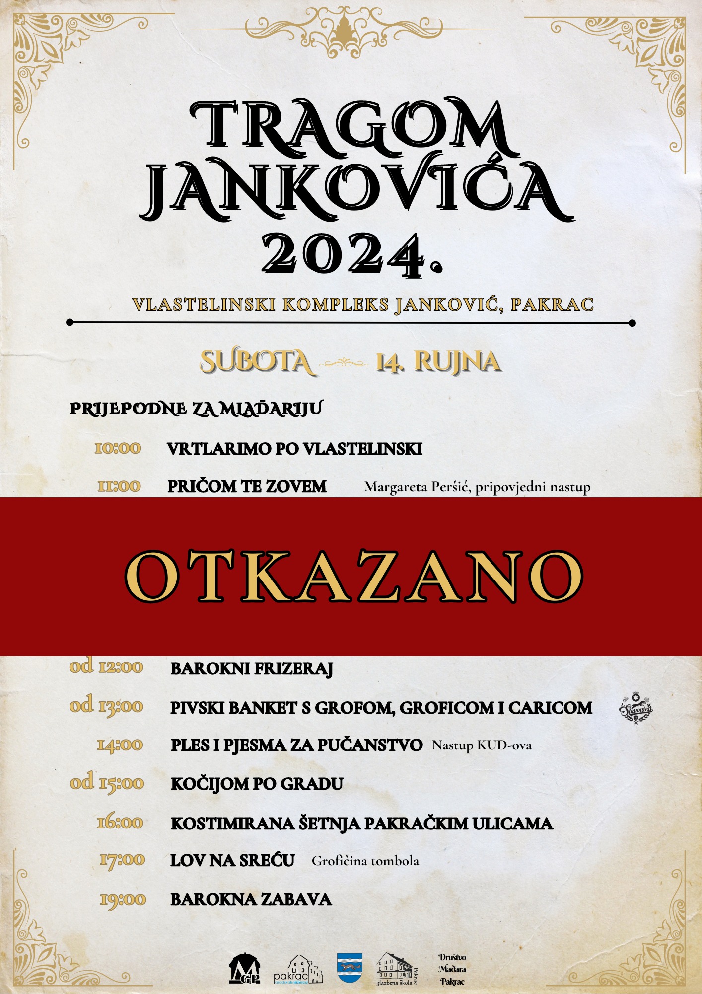 OTKAZANA MANIFESTACIJA Baroknoj fešti „Tragom Jankovića“ presudila loša vremenska prognoza