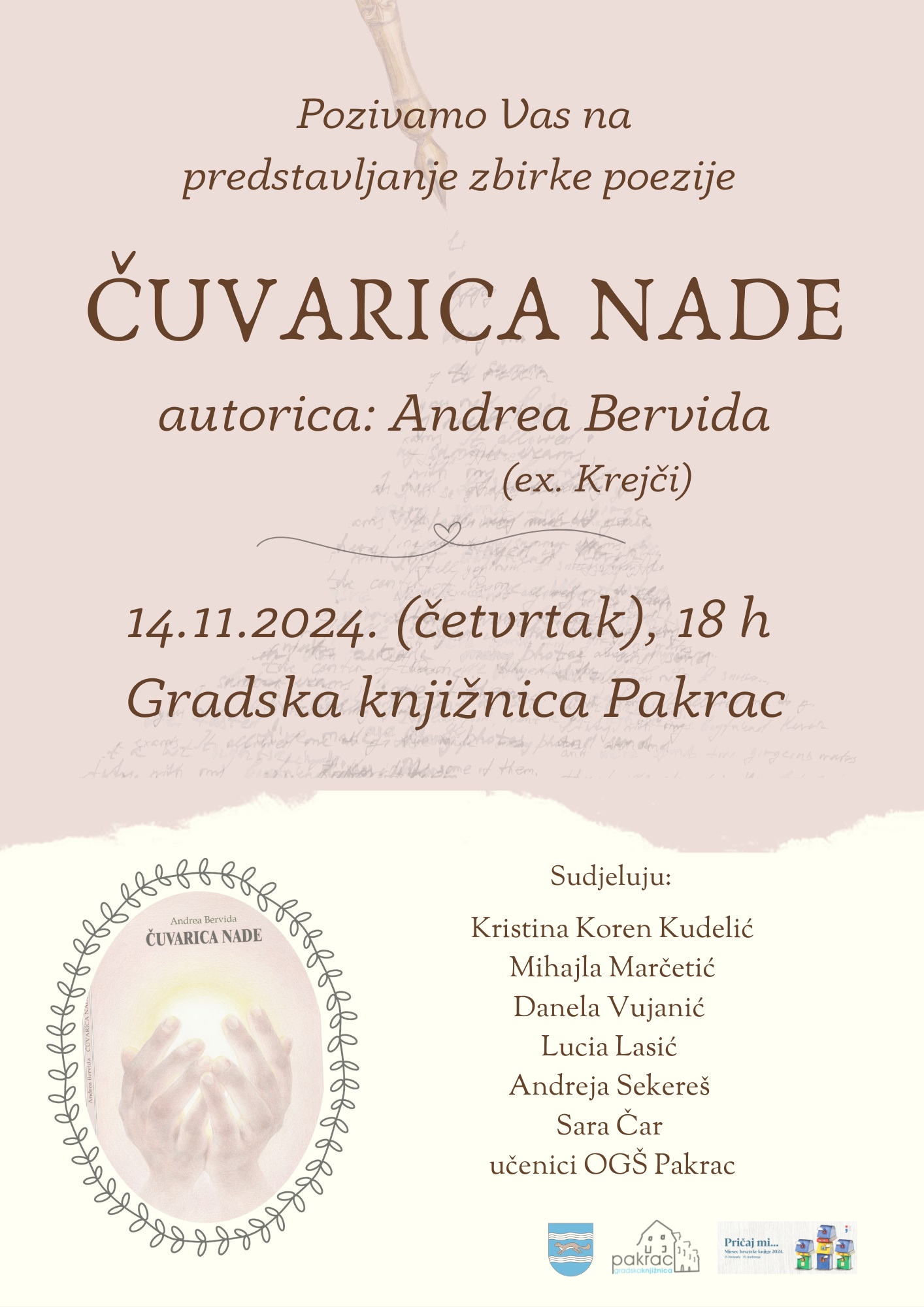 ANDREA BERVIDA Predstavljanje zbirke poezije „Čuvarica nade“