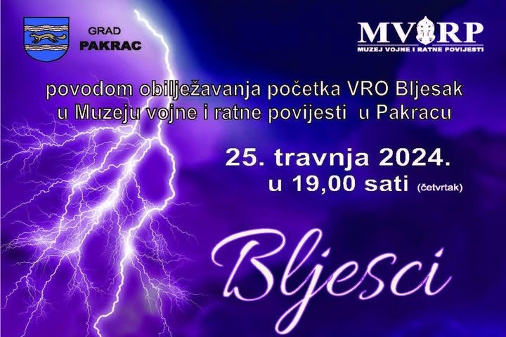 MUZEJ VOJNE I RATNE POVIJESTI Promocija zbirke poezije "Bljesci"